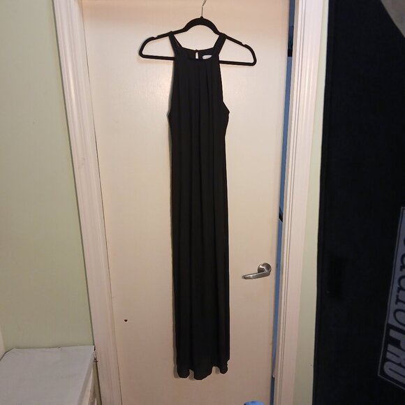 Y2K Black Chiffon Dress Mini Topped with Maxi Pleated Panels~So Elegant! SzS - Picture 1 of 12